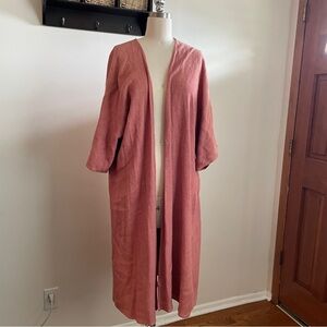 Vintage 60’s/70’s Salmon Kimono Open Front with Tie Dye Back